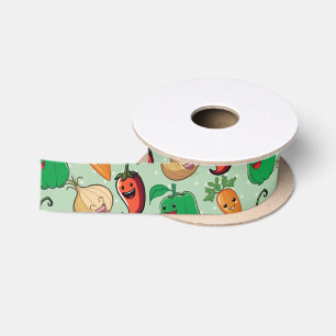 Ruban En Satin Légumes souriants