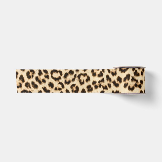 Ruban En Satin Leopard en cuir Imprimer Motif Monogramme (Devant)