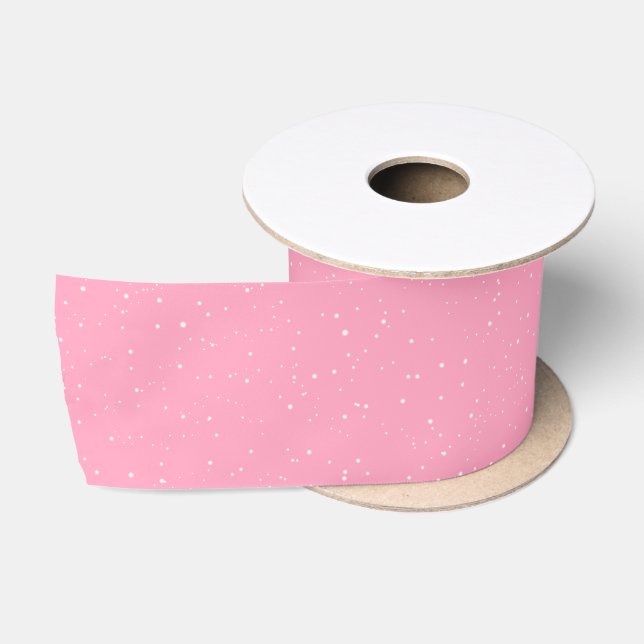 Ruban En Satin Les lacs de neige d'hiver rose (Bobine)