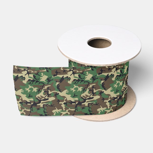 Ruban En Satin Les militaires camouflent (Bobine)