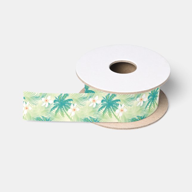 Ruban En Satin Les palmiers tropicaux d'été (Bobine)