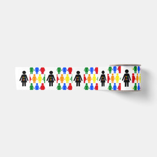 Ruban En Satin Lesbienne LGBTQ Silhouette et Rainbow Ladies