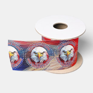 Ruban En Satin L'esprit de 1776, 2026 l'aigle rouge de feu d'Amér