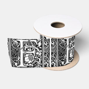 Ruban En Satin Lettre F Médiévale Monogramme Art Nouveau
