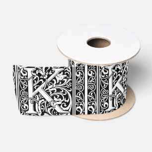 Ruban En Satin Lettre K Monogramme médiéval Art Nouveau