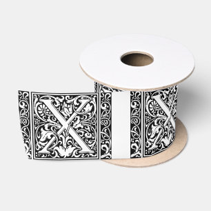 Ruban En Satin Lettre X Monogramme médiéval Art Nouveau