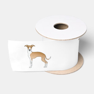 Ruban En Satin Lévrier Italien Fauve Et Blanc Chiens De Dessin An