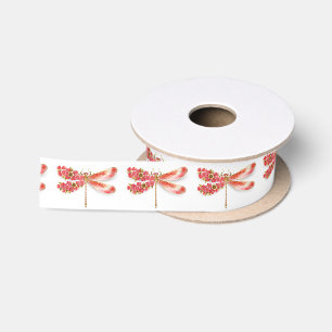 Ruban En Satin libellule de fleurs avec sakura de bijoux
