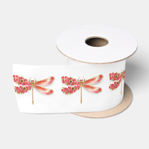 Ruban En Satin libellule de fleurs avec sakura de bijoux