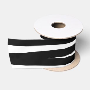 Ruban En Satin Lignes noires et blanches modernes Art Abstrait