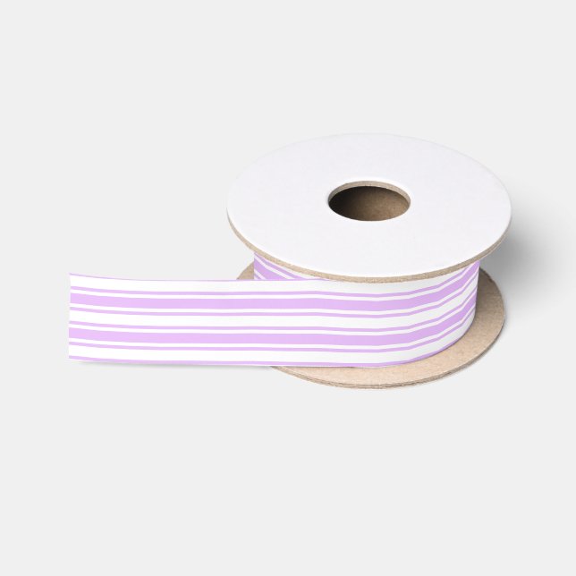 Ruban En Satin Lilac violet et blanc bonbons rayures (Bobine)