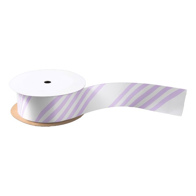 Ruban En Satin Lilac violet et blanc cinq bandes motif (Bobine)