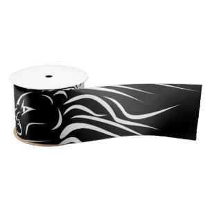 Ruban En Satin Lion - Noir & Blanc