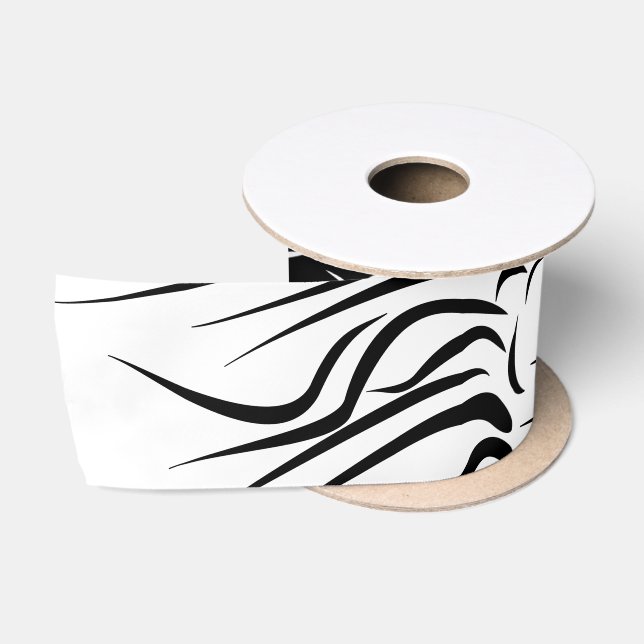 Ruban En Satin Lion - Noir & Blanc (Bobine)