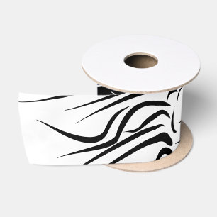 Ruban En Satin Lion noir et blanc