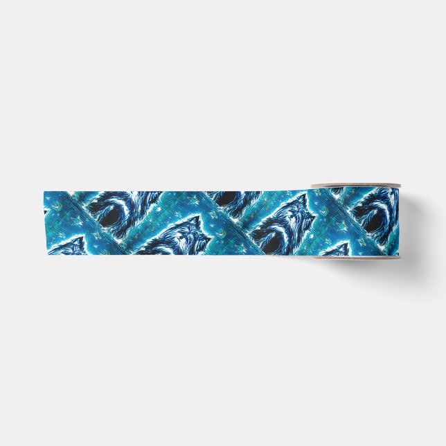 Ruban En Satin Little Doggy en bleu (Devant)