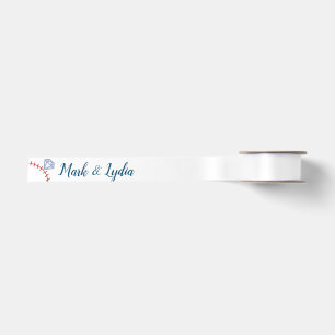 Ruban En Satin Logo de mariage favor baseball bague