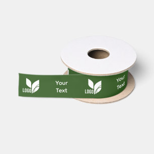 Ruban En Satin Logo d'entreprise écologique et texte personnalisé