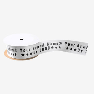 Ruban En Satin Logo d'entreprise ou texte noir Entreprise personn