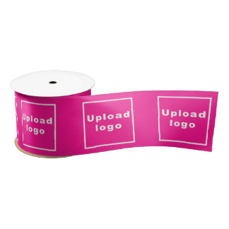 Ruban En Satin Logo d'entreprise sur ruban rose