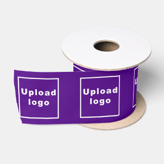 Ruban En Satin Logo d'entreprise sur ruban violet