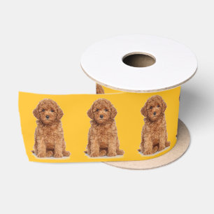 Ruban En Satin Logo d'image personnalisée jaune or