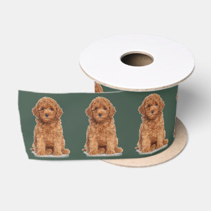 Ruban En Satin Logo d'image personnalisée vert poussiéreux