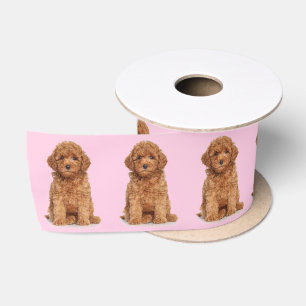 Ruban En Satin Logo d'image photo personnalisée rose pâle