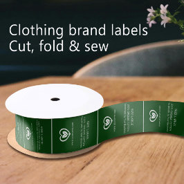 Ruban En Satin logo Eco coeur personnalisé vert blanc vêtement ét