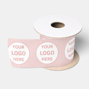 Ruban En Satin Logo personnalisé moderne rose