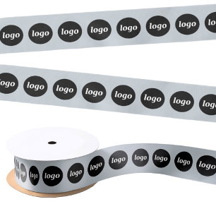 Ruban En Satin Logo simple Emballage d'entreprise Dusty Powder Bl