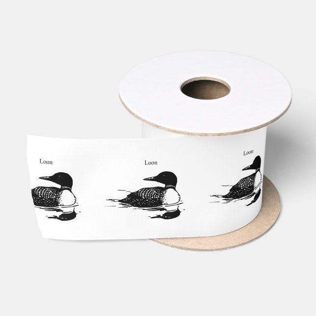 Ruban En Satin Loon Swimming Bird Art Thunder_Cove (Bobine)