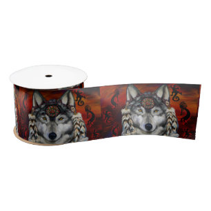 RUBAN EN SATIN LOUP GRIS