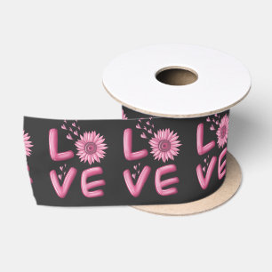 Ruban En Satin Love Tournesol Rose