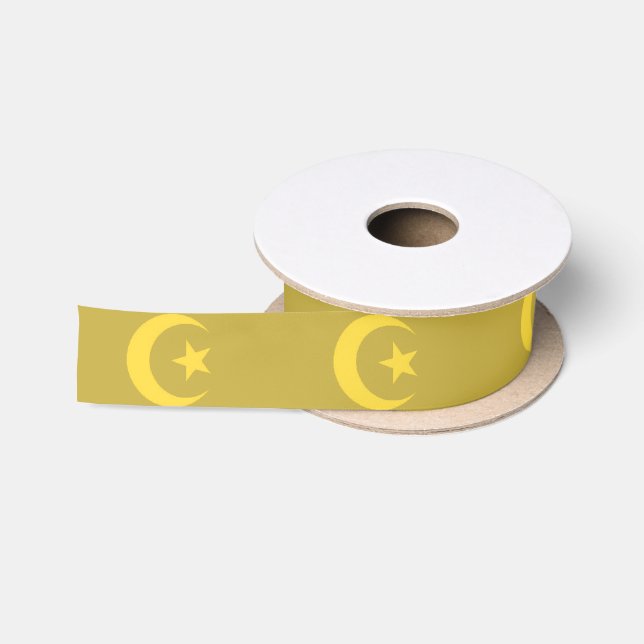 Ruban En Satin Lune et étoile d'or islamiques (Bobine)