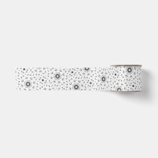 Ruban En Satin Maacah001 B&W Doodle abstrait