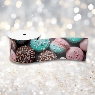 Ruban En Satin Macaron rose et bleu