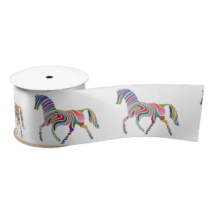 Ruban En Satin Magnifique Rainbow Color Horse Thunder_Cove