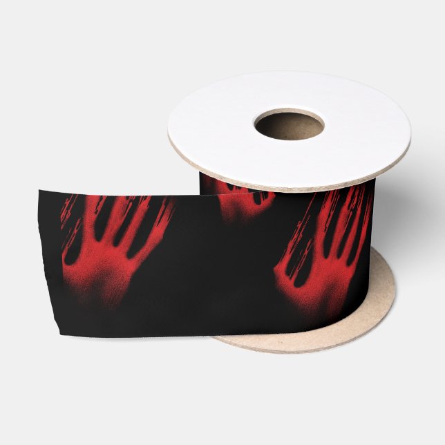 Ruban En Satin Mains rouges (Bobine)