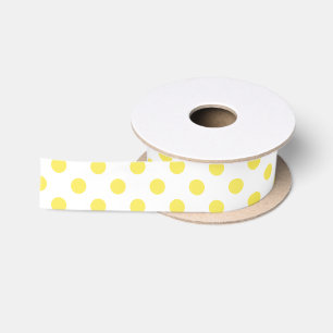 Ruban En Satin Maïs Cercles Pois Jaunes