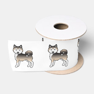 Ruban En Satin Malamute d'Alaska couleur sable Chien de dessin an