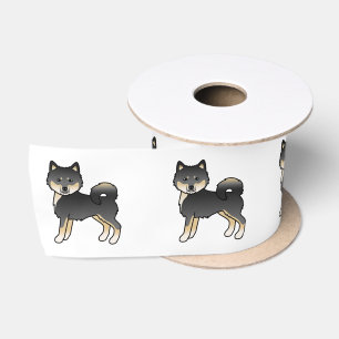 Ruban En Satin Malamute d'Alaska noir et feu Chien de dessin anim