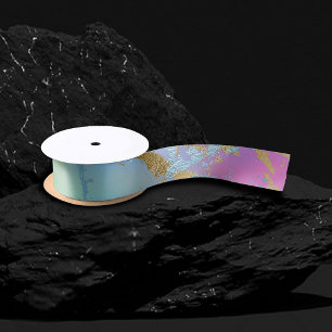 Ruban En Satin Marbre Millénaire   Ombré Pastel Arc-en-ciel Joueu