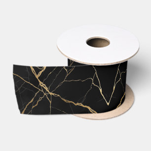 Ruban En Satin Marbre noir et or moderne Minimaliste Luxe