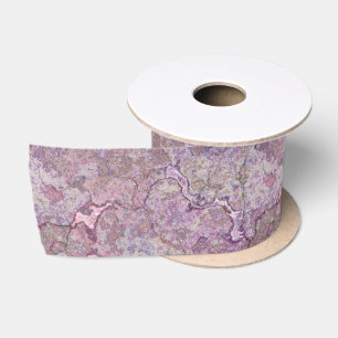 Ruban En Satin Marbre rose et pourpre