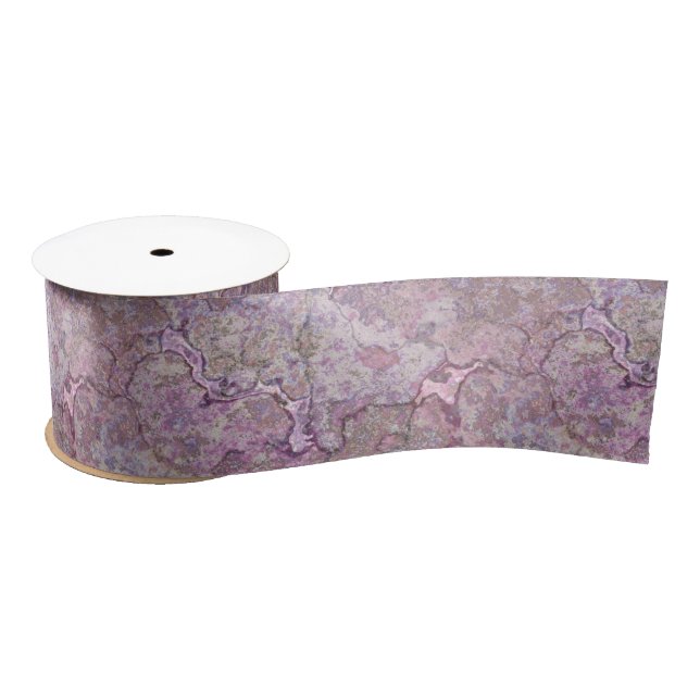 Ruban En Satin Marbre rose et pourpre (Bobine)