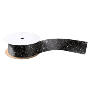 Ruban En Satin Mariage Abstrait Élégant Noir Blanc