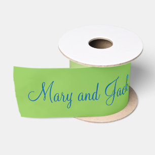 Ruban En Satin Mariage de monogramme de poivre vert