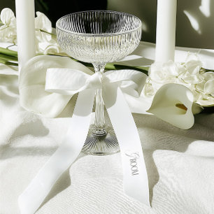 Ruban En Satin Mariage Élégant du Marié Inscription Unique Mariag