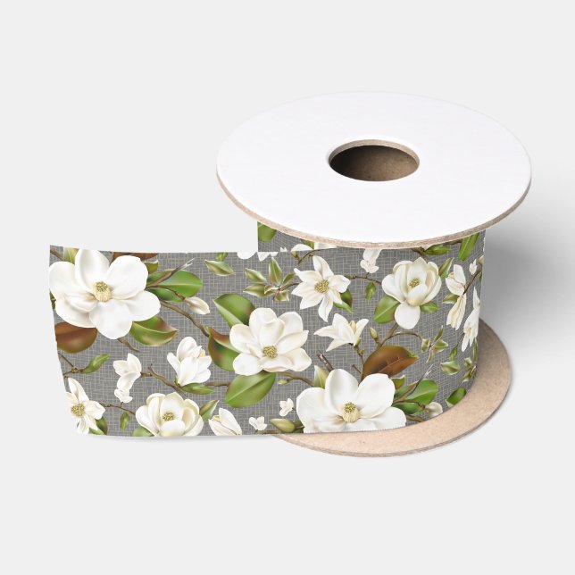 Ruban En Satin Mariage Floral Magnolia (Bobine)